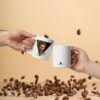 Taza "Curie" blanca brillante